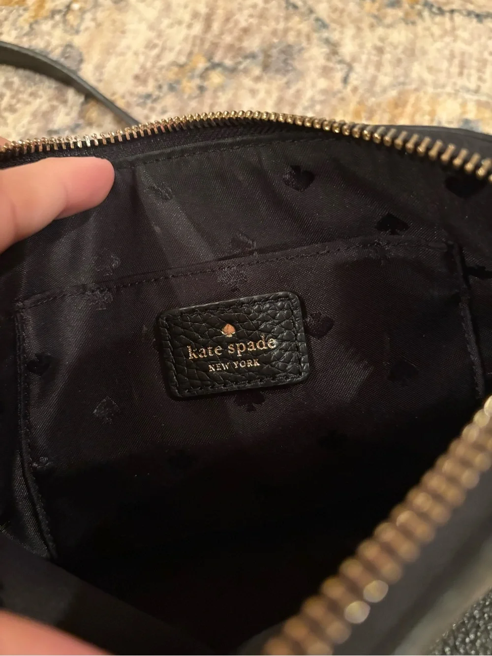Kate Spade Hanna Small Black Leather Bag Dome Crossbody Southport Ave GUC